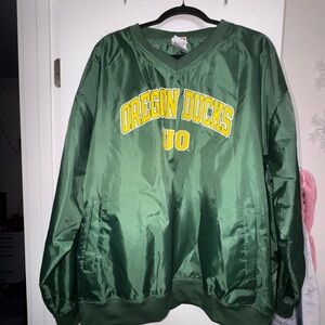 Vintage Green Oregon Ducks Pullover Jacket